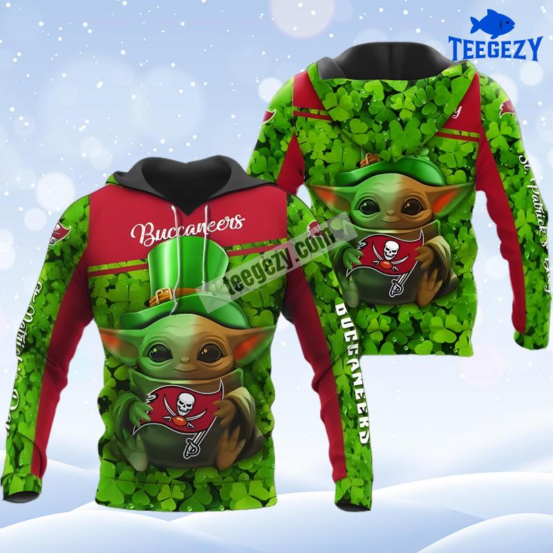 Tampa Bay Buccaneers Grogu St Patrick Day Red Green 3D Hoodie Tampa Bay Buccaneers Grogu St Patrick Day Red Green 3D Hoodie