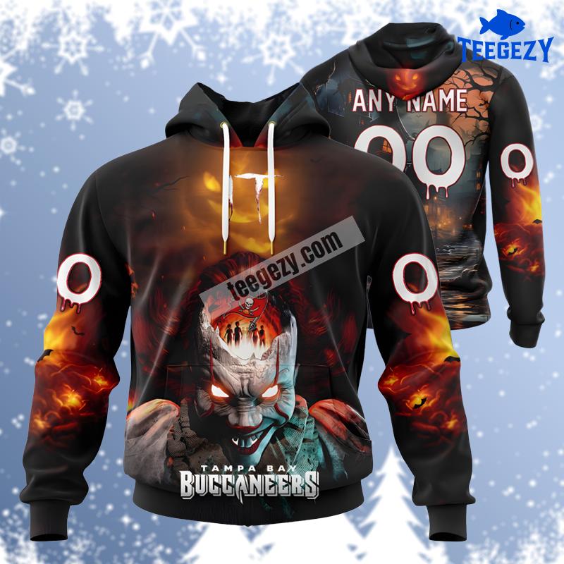 Tampa Bay Buccaneers Halloween Badut Mematikan Black Pullover Personalized 3D Hoodie Tampa Bay Buccaneers Halloween Badut Mematikan Black Pullover Personalized 3D Hoodie