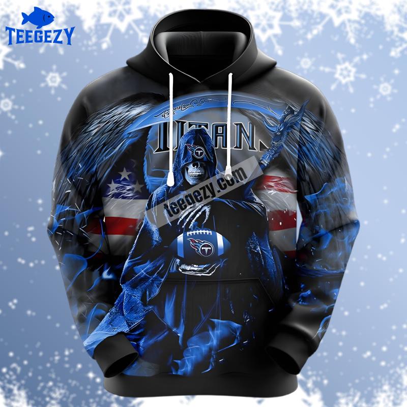 Tennessee Titans Death Hold Ball 3D Hoodie Blue