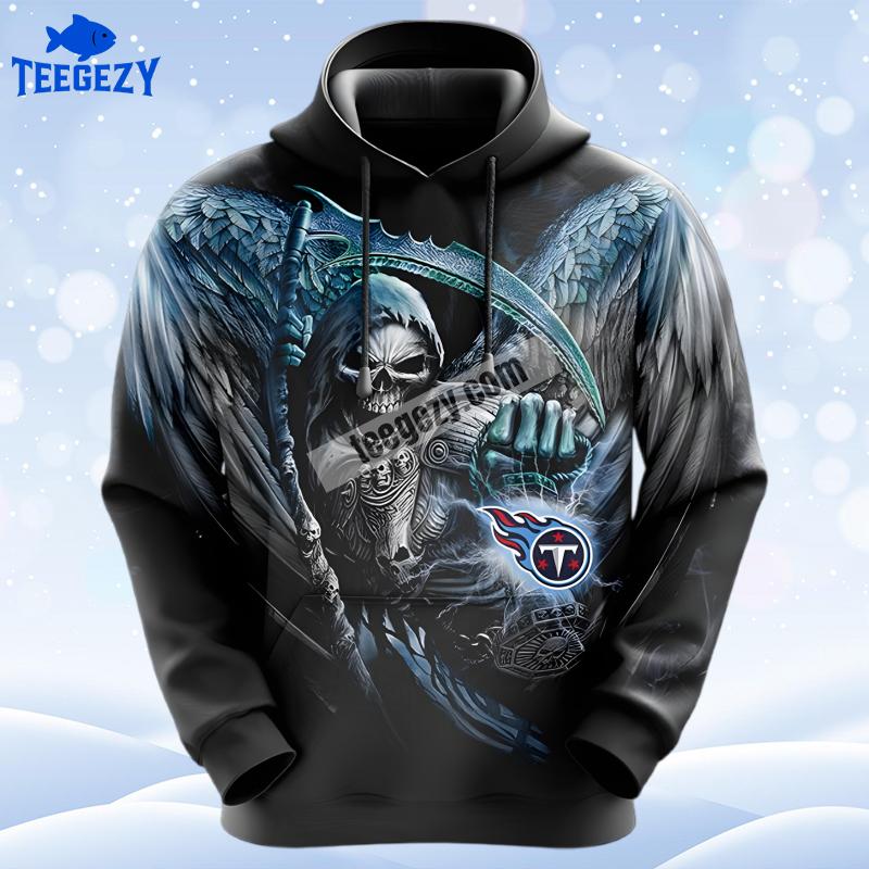 Tennessee Titans Death Holding Logo Black 3D Hoodie Tennessee Titans Death Holding Logo Black 3D Hoodie