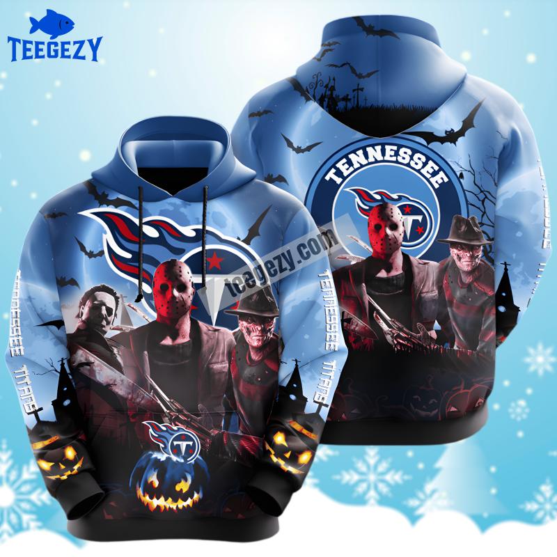 Tennessee Titans Halloween Killers Team Blue 3D Hoodie Tennessee Titans Halloween Killers Team Blue 3D Hoodie