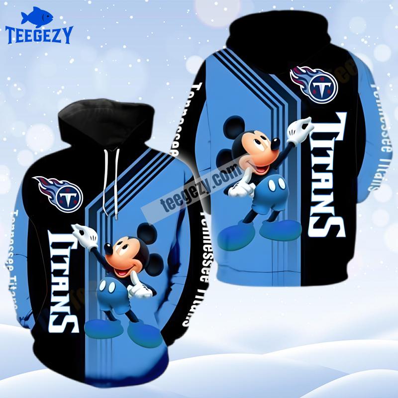 Tennessee Titans Mickey Mouse Blue 3D Hoodie Tennessee Titans Mickey Mouse Blue 3D Hoodie