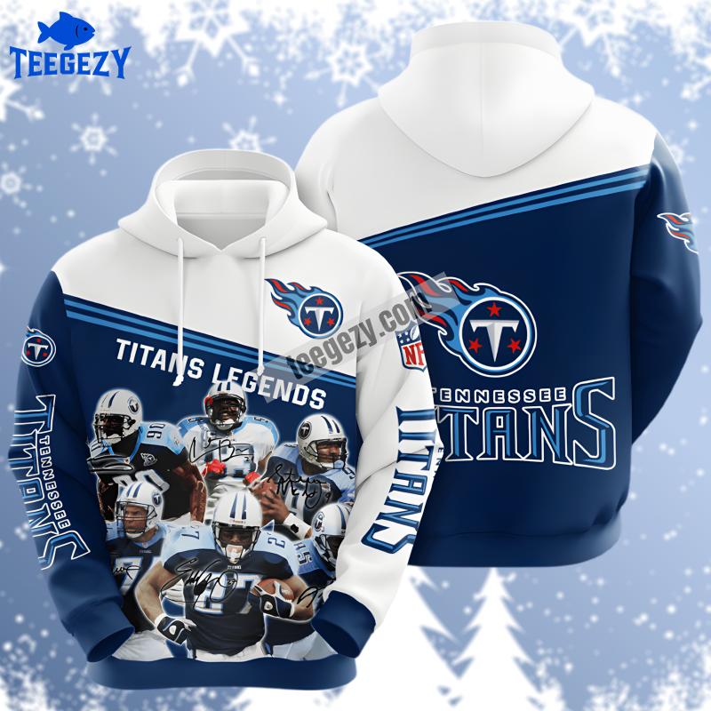 Tennessee Titans The Legend Team White Blue 3D Hoodie Tennessee Titans The Legend Team White Blue 3D Hoodie