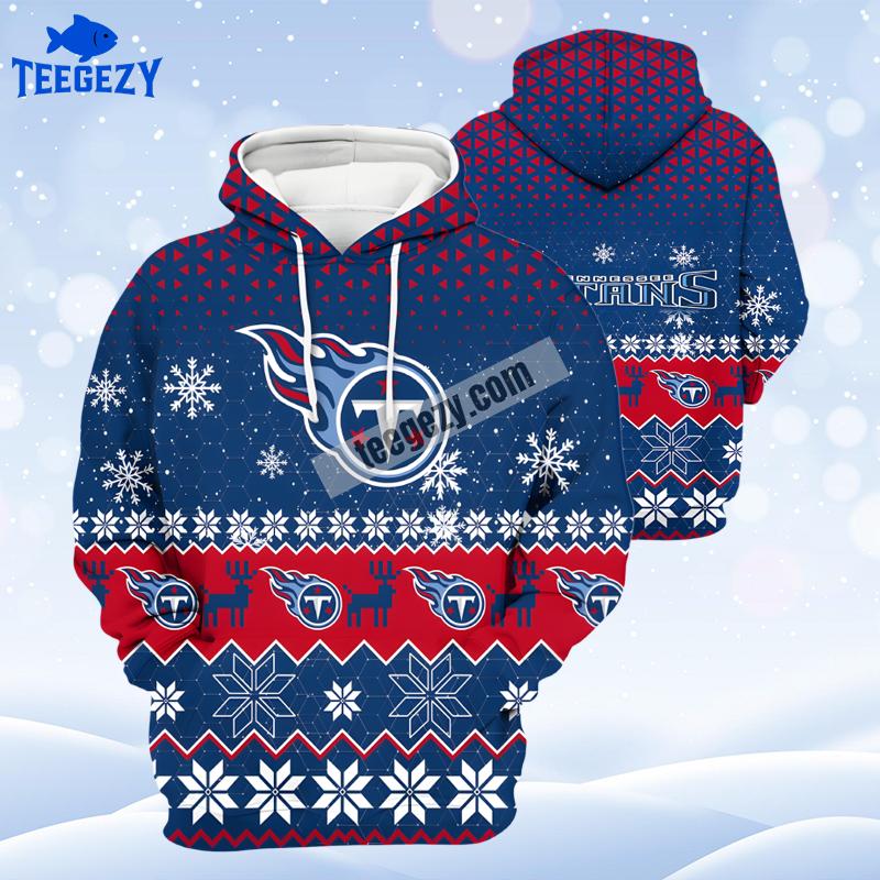 Tennessee Titans Ugly Christmas Blue 3D Hoodie Tennessee Titans Ugly Christmas Blue 3D Hoodie