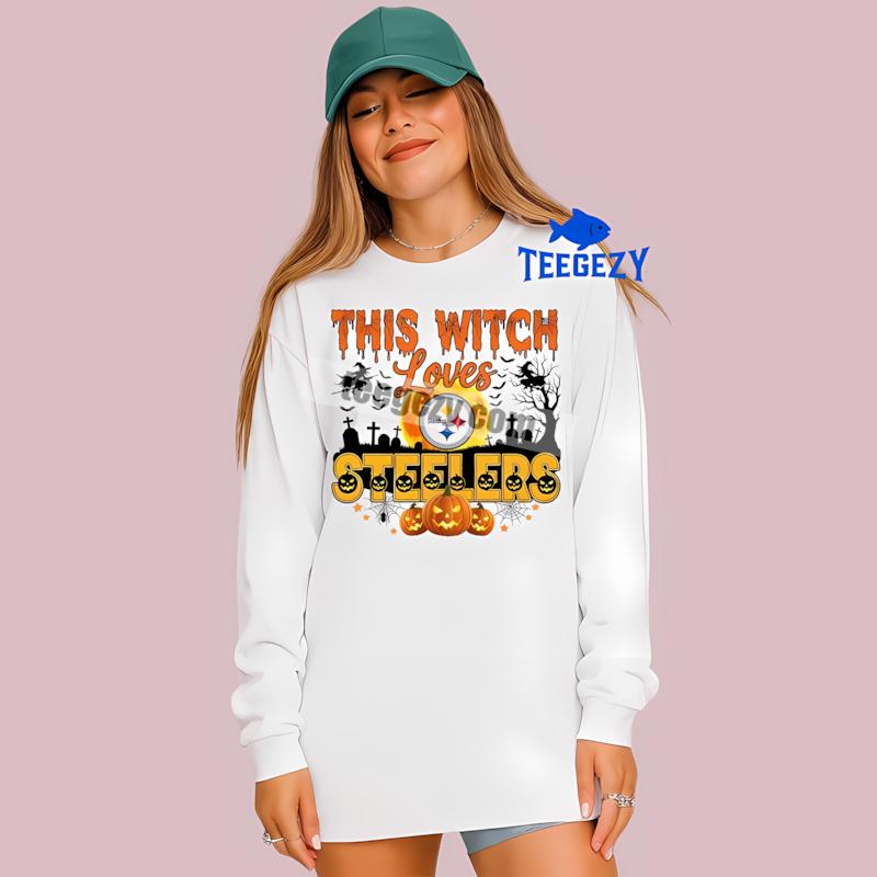 This Witch Loves Pittsburgh SLong Sleevelers Halloween Shirt This Witch Loves Pittsburgh SLong Sleevelers Halloween Shirt