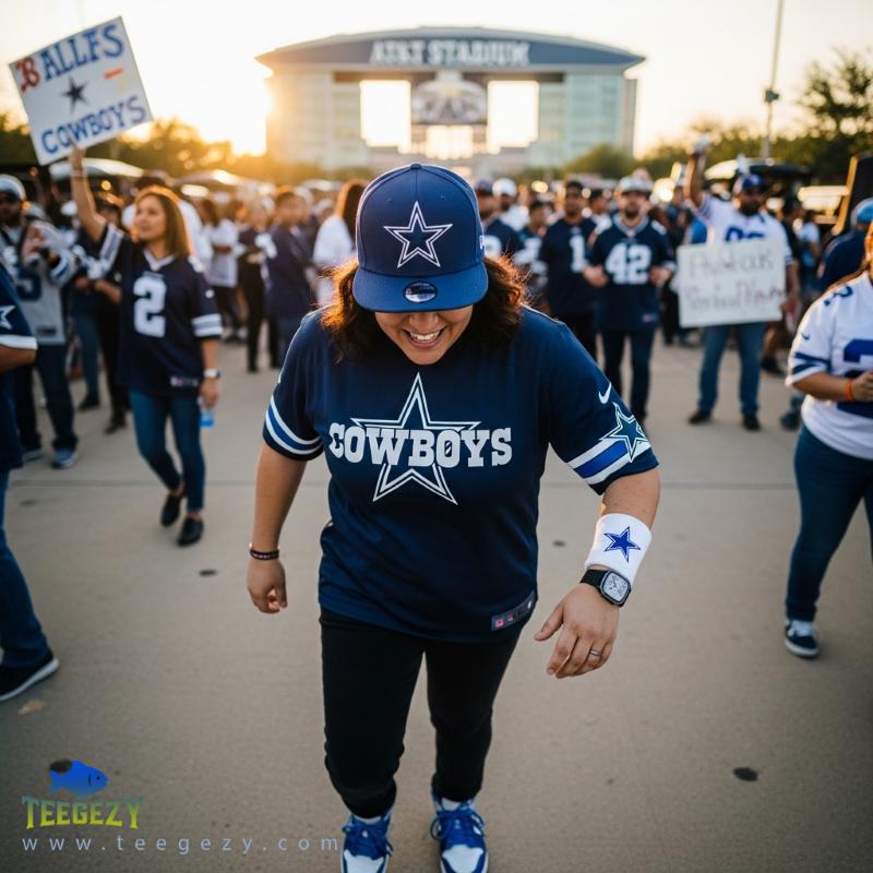 Dallas Cowboys T-Shirt Styled With Game Day Accessories Dallas Cowboys T-Shirt Styled With Game Day Accessories