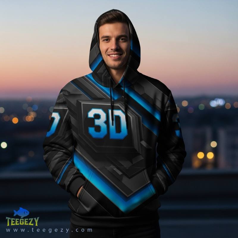 Teegezy 3D Hoodie with Sublimation Print Detail Teegezy 3D Hoodie with Sublimation Print Detail