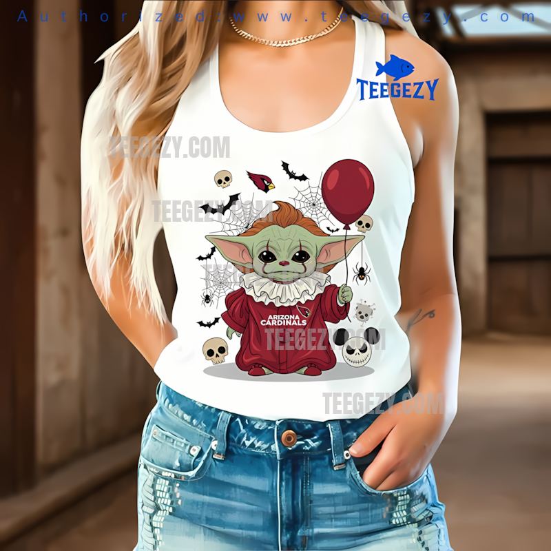 Arizona Cardinals Baby Yoda Pennywise Halloween Costume Tanktop Arizona Cardinals Baby Yoda Pennywise Halloween Costume Tanktop
