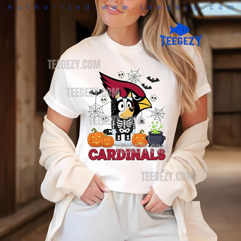 Arizona Cardinals Bluey And Bingo Classic Christmas Tee