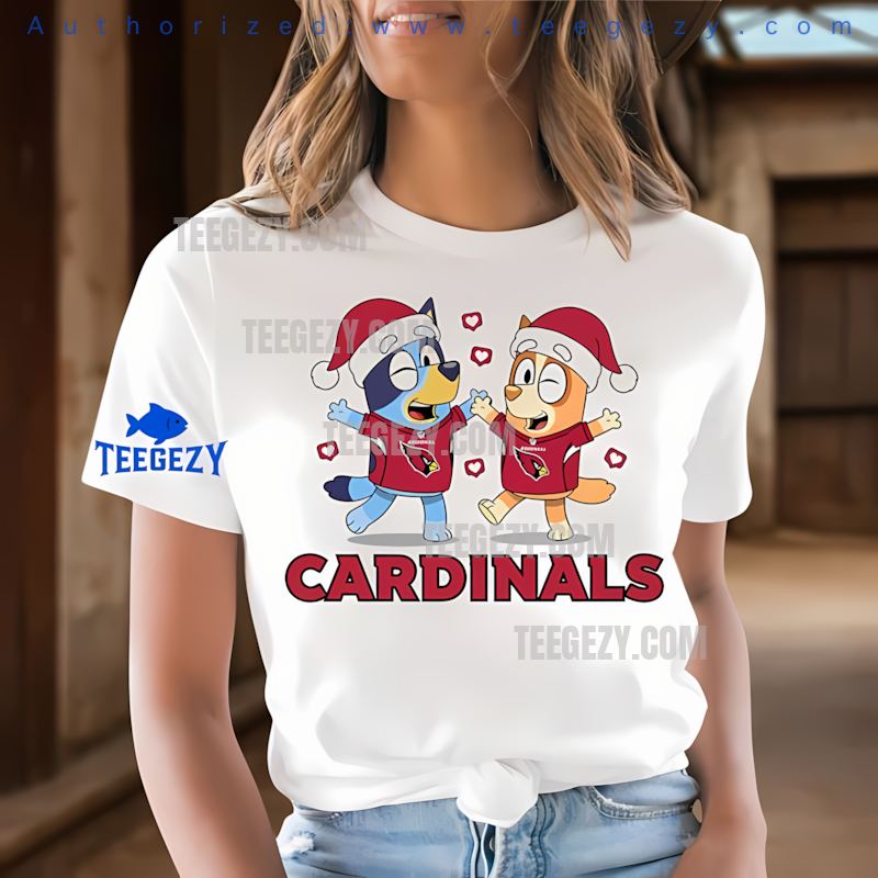 Arizona Cardinals Bluey Family Snowflake Christmas Shirt Arizona Cardinals Bluey Family Snowflake Christmas Shirt