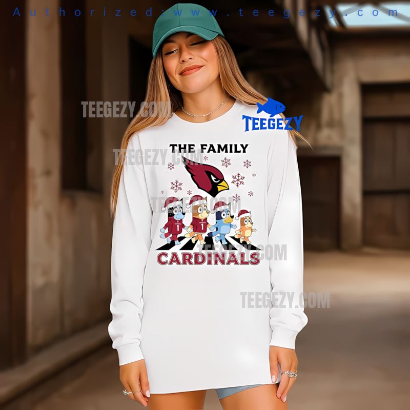 Arizona Cardinals Bluey Family Snowflake Christmas Long Sleeve Arizona Cardinals Bluey Family Snowflake Christmas Long Sleeve