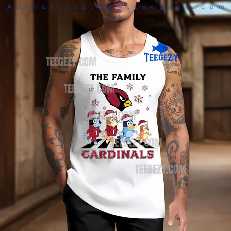 Arizona Cardinals Bluey Family Snowflake Christmas Tanktop Arizona Cardinals Bluey Family Snowflake Christmas Tanktop