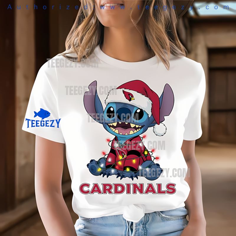 Arizona Cardinals Christmas Stitch Holiday Lights Shirt