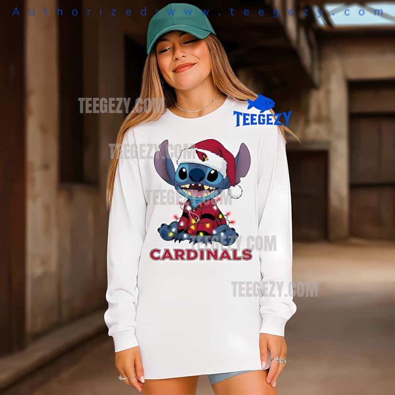 Arizona Cardinals Christmas Stitch Holiday Lights Long Sleeve Arizona Cardinals Christmas Stitch Holiday Lights Long Sleeve