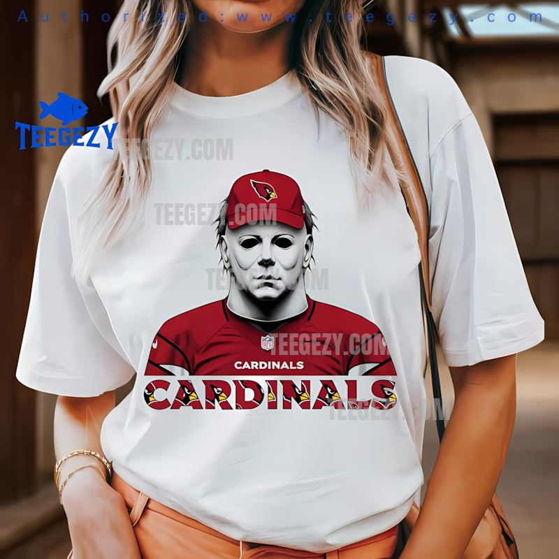 Arizona Cardinals Michael Myers Spooky Halloween Tee