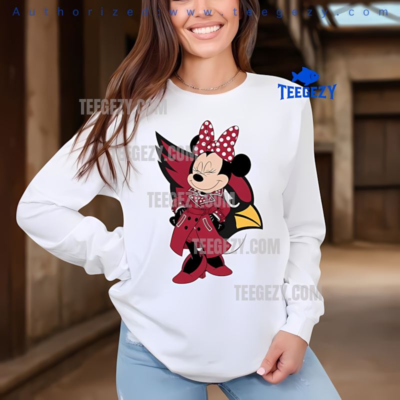 Arizona Cardinals Minnie Mouse Logo Fashion Long Sleeve Arizona Cardinals Minnie Mouse Logo Fashion Long Sleeve