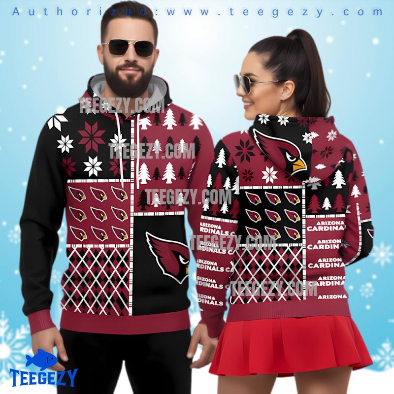 Arizona Cardinals Pattern Block 3D Ugly Hoodie Women Arizona Cardinals Pattern Block 3D Ugly Hoodie Women