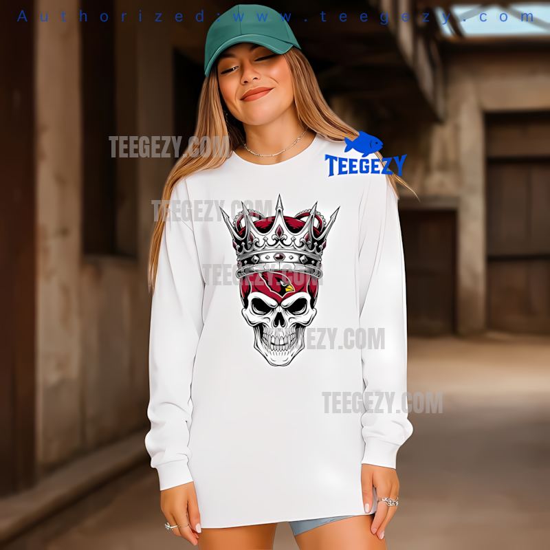 Arizona Cardinals Skull Crown Dark Grunge Halloween Long Sleeve Arizona Cardinals Skull Crown Dark Grunge Halloween Long Sleeve