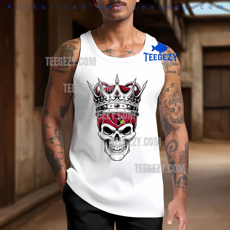 Arizona Cardinals Skull Crown Dark Grunge Halloween Tanktop Arizona Cardinals Skull Crown Dark Grunge Halloween Tanktop