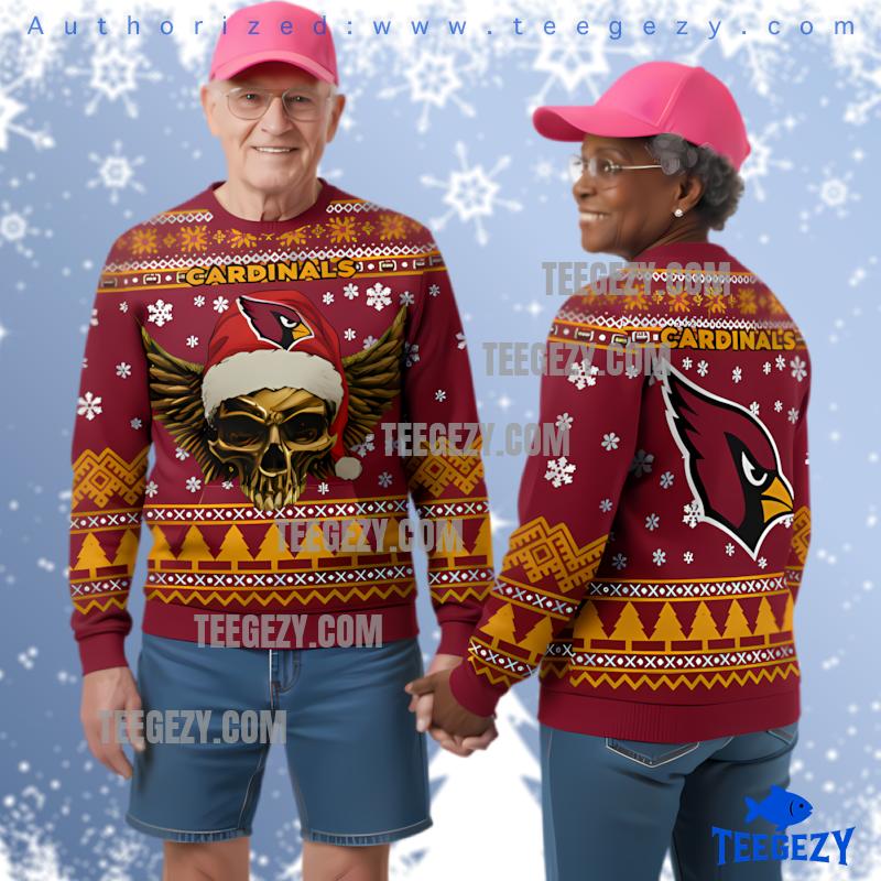 Arizona Cardinals Skull Ugly Christmas Hoodie Arizona Cardinals Skull Ugly Christmas Hoodie