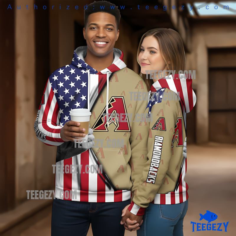Arizona Diamondbacks America Flag 3D Hoodie Youth Red Arizona Diamondbacks America Flag 3D Hoodie Youth Red