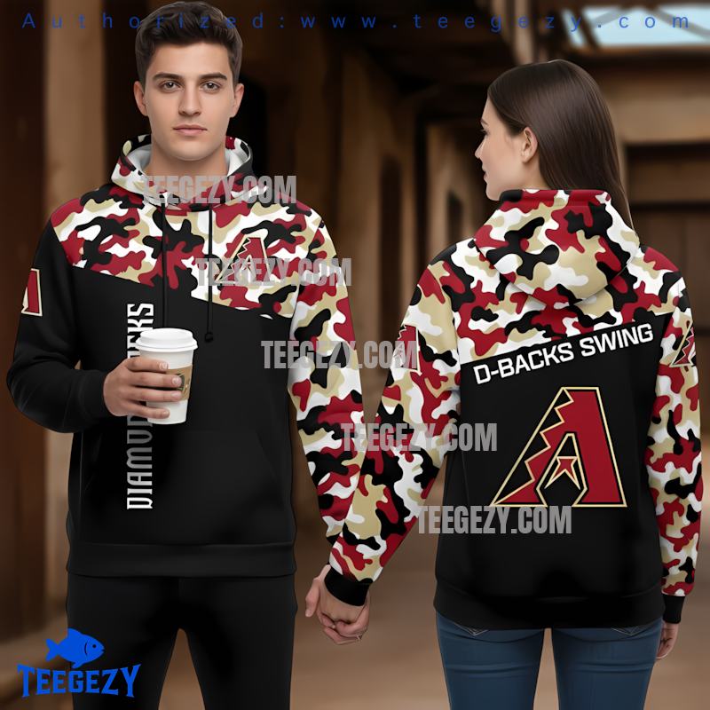 Arizona Diamondbacks Camo 3D Hoodie Zipper Black
