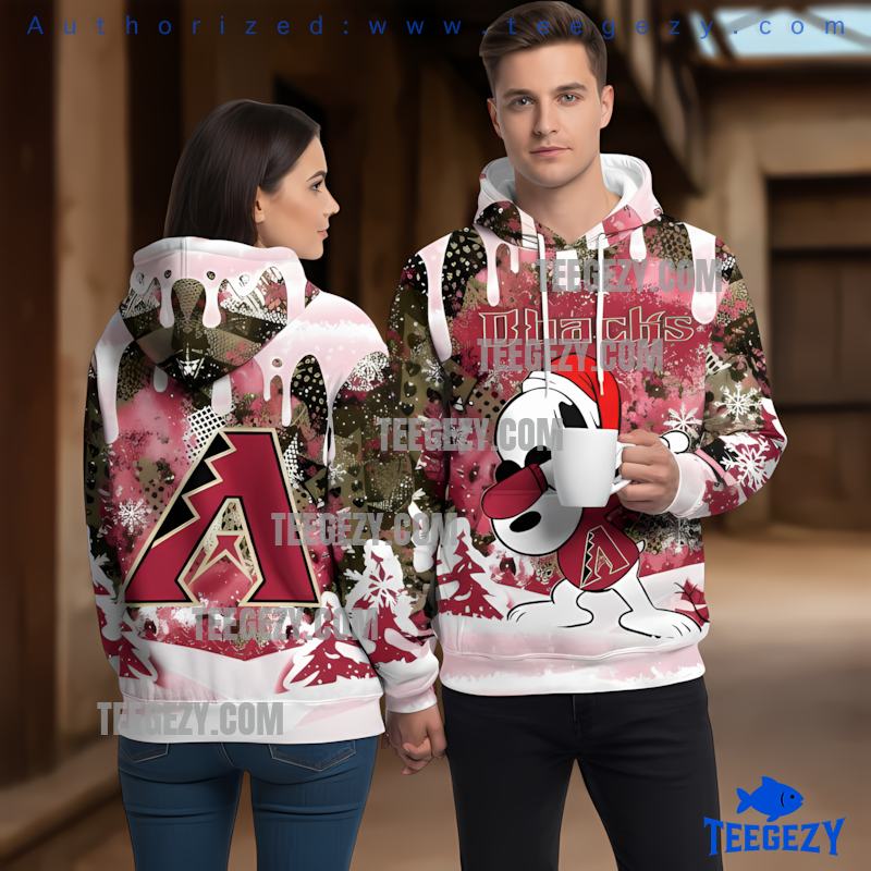 Arizona Diamondbacks Dabbing Snoopy Christmas 3D Zip Up Hoodie