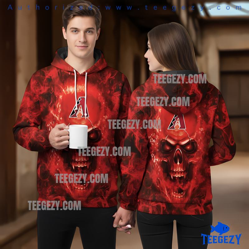 Arizona Diamondbacks Demon Skull 3D Pullover Hoodie Red