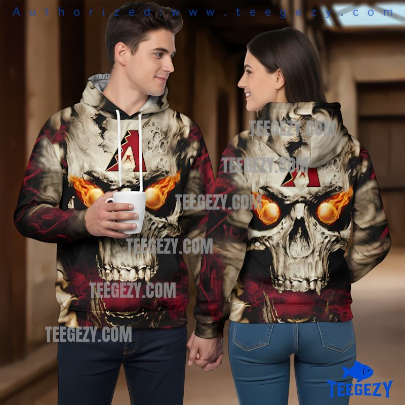 Arizona Diamondbacks Fire Skull 3D Hoodie Youth Red