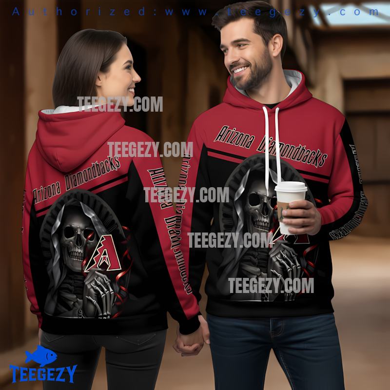 Arizona Diamondbacks Grim Reaper 3D Hoodie Zipper Red