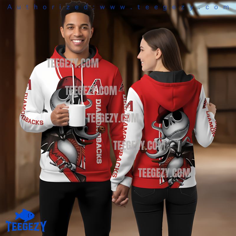 Arizona Diamondbacks Jack Skellington 3D Hoodie Zipper Red
