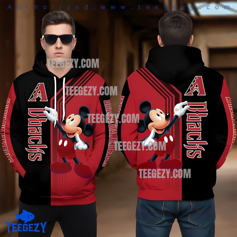 Arizona Diamondbacks Mickey Mouse 3D Printed Hoodie Red