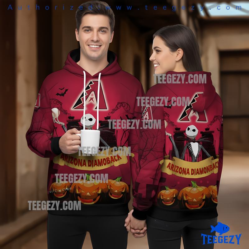 Arizona Diamondbacks Pumpkin Jack Skellington 3D Printed Hoodie Red