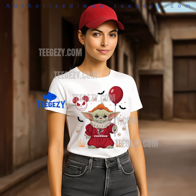 Atlanta Falcons Baby Yoda Pennywise Halloween Costume Shirt