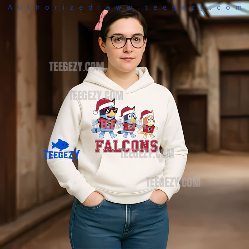 Atlanta Falcons Bluey Family Santa Parade Holiday Hoodie Atlanta Falcons Bluey Family Santa Parade Holiday Hoodie