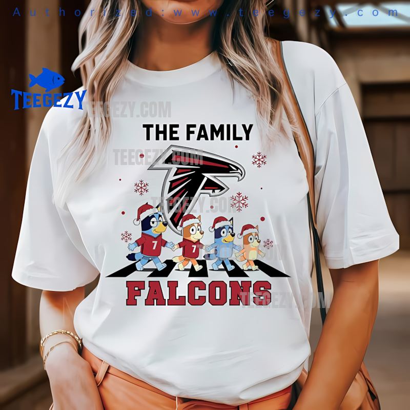 Atlanta Falcons Bluey Family Snowflake Christmas Shirt