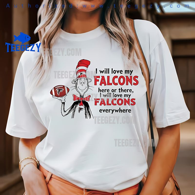 Atlanta Falcons Cat In The Hat Love Everywhere Holiday Shirt