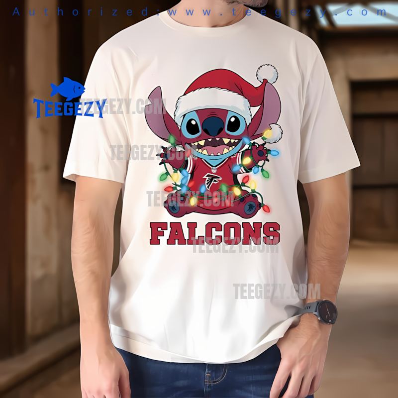 Atlanta Falcons Christmas Stitch Holiday Lights Shirt