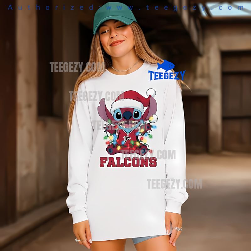 Atlanta Falcons Christmas Stitch Holiday Lights Long Sleeve Atlanta Falcons Christmas Stitch Holiday Lights Long Sleeve