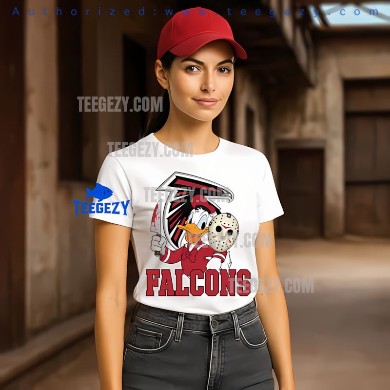Atlanta Falcons Donald Duck Jason Mask Halloween Tee