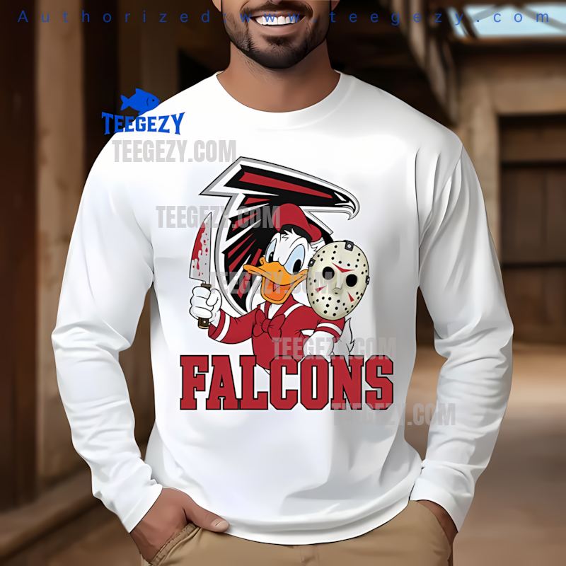 Atlanta Falcons Donald Duck Jason Mask Halloween Long Sleeve Atlanta Falcons Donald Duck Jason Mask Halloween Long Sleeve
