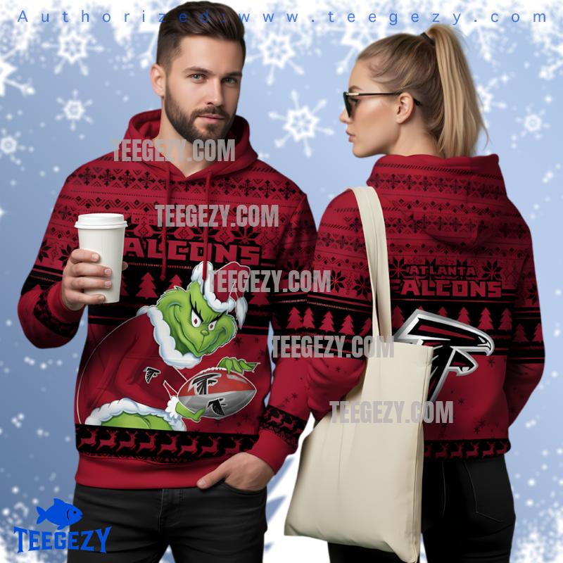 Atlanta Falcons Grinch Stole Christmas 3D Ugly Hoodie Print