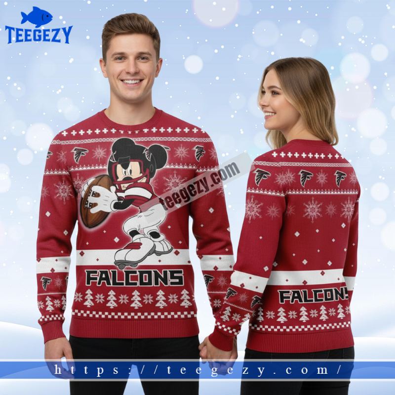 Atlanta Falcons Mickey Mouse Player Cheap Ugly Sweater Red
