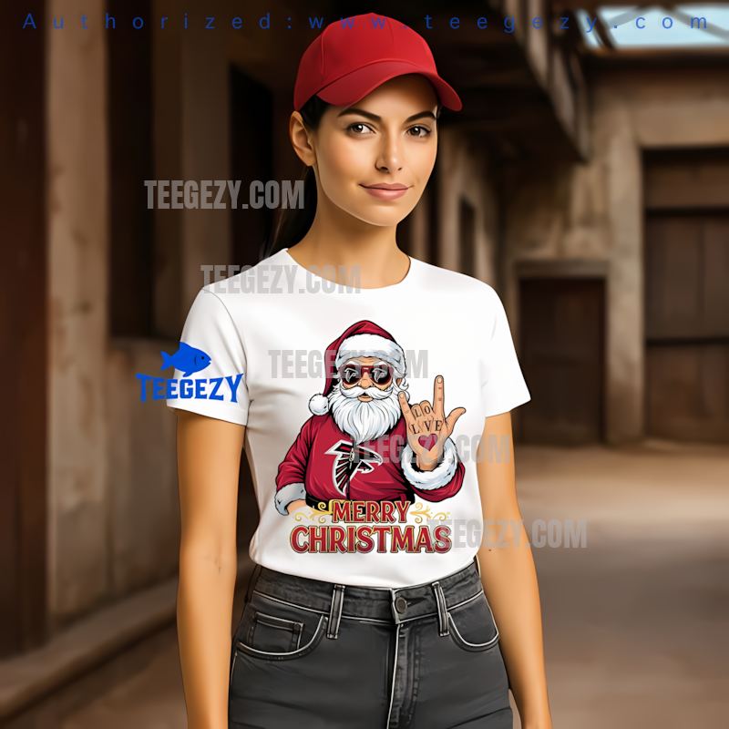 Atlanta Falcons Rock Santa Merry Christmas Holiday Shirt