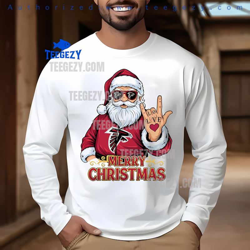 Atlanta Falcons Rock Santa Merry Christmas Holiday Long Sleeve Atlanta Falcons Rock Santa Merry Christmas Holiday Long Sleeve
