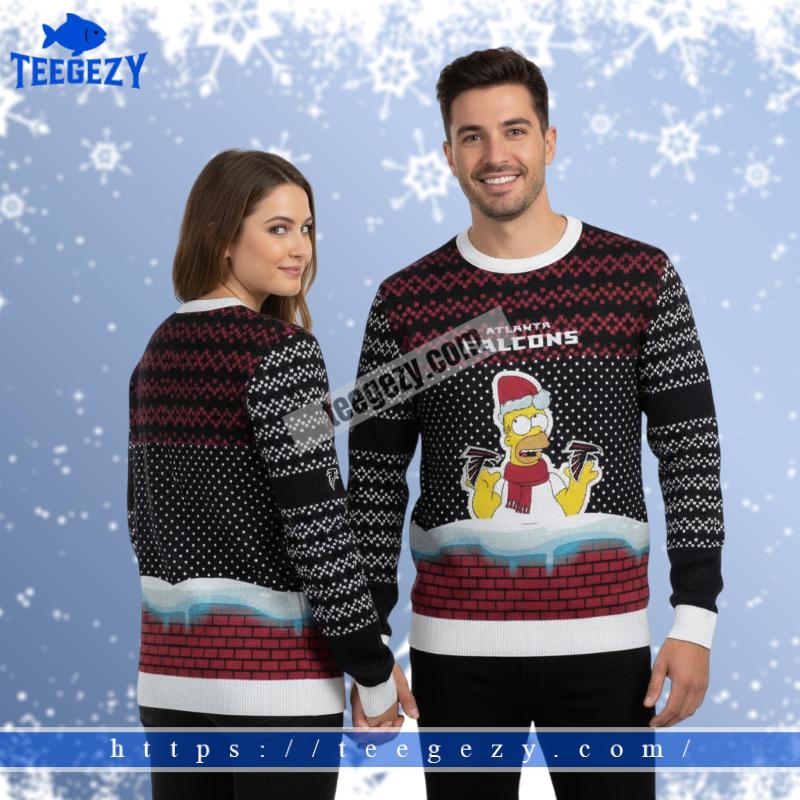 Atlanta Falcons Simpson Family Black Christmas Ugly Sweater Atlanta Falcons Simpson Family Black Christmas Ugly Sweater