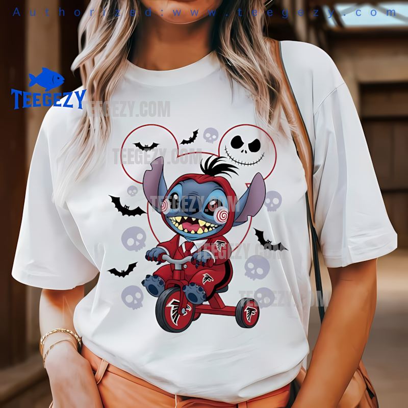 Atlanta Falcons Stitch Saw Halloween Spooky Tee