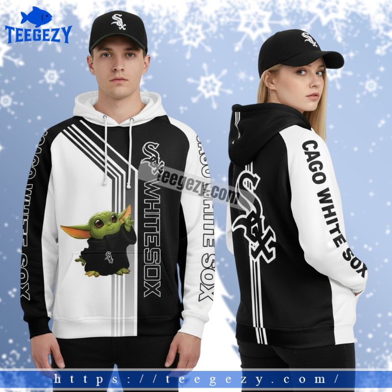 Baby Yoda Chicago White Sox Black 3D Hoodies Men Baby Yoda Chicago White Sox Black 3D Hoodies Men