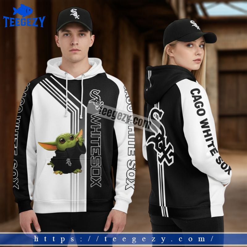 Baby Yoda Chicago White Sox Black 3D Hoodies Men Baby Yoda Chicago White Sox Black 3D Hoodies Men