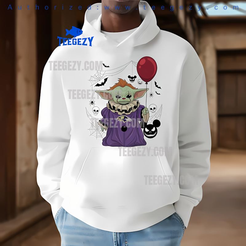 Baltimore Ravens Baby Yoda Pennywise Halloween Costume Hoodie Baltimore Ravens Baby Yoda Pennywise Halloween Costume Hoodie